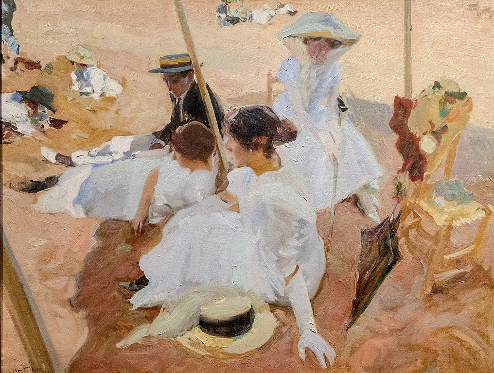 Sotto la tenda. Spiaggia di Zarautz - Museo Sorolla, Madrid